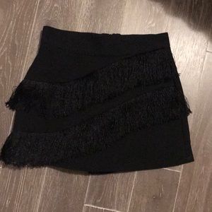 Black Fringe Skort